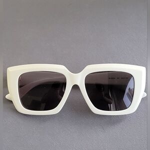 Bottega Veneta White Square Sunglasses BV1030SA